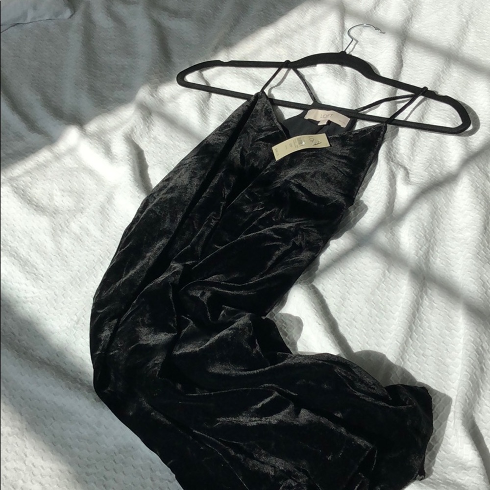 Loft Strappy Velvet Knee-Length Dress (NWT)